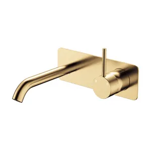 Kaya Up Basin/Bath Wall Mixer Set, Rectangular Plate, 160mm Outlet, Urban Brass by Fienza, a Bathroom Taps & Mixers for sale on Style Sourcebook