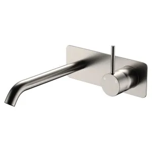 Kaya Up Basin/Bath Wall Mixer Set, Rectangular Plate, 200mm Outlet, Brushed Nickel by Fienza, a Bathroom Taps & Mixers for sale on Style Sourcebook