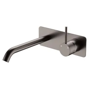 Kaya Up Basin/Bath Wall Mixer Set, Rectangular Plate, 200mm Outlet, Gun Metal by Fienza, a Bathroom Taps & Mixers for sale on Style Sourcebook