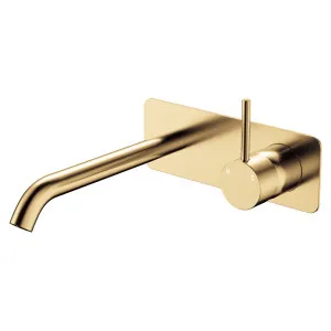Kaya Up Basin/Bath Wall Mixer Set, Rectangular Plate, 200mm Outlet, Urban Brass by Fienza, a Bathroom Taps & Mixers for sale on Style Sourcebook