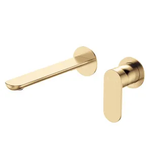 Empire Slim Basin/Bath Wall Mixer Set, Round Plates, 200mm Outlet, Urban Brass by Fienza, a Bathroom Taps & Mixers for sale on Style Sourcebook
