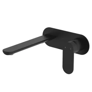 Empire Slim Basin/Bath Wall Mixer Set, Oval Plate, 200mm Outlet, Matte Black by Fienza, a Bathroom Taps & Mixers for sale on Style Sourcebook