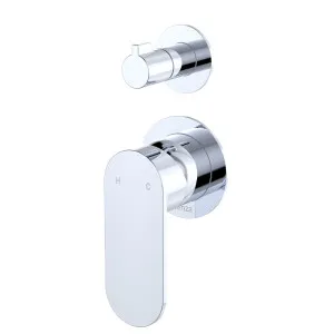 Empire Slim Wall Diverter Mixer, Small Round Plates, Vertical, Chrome by Fienza, a Shower Heads & Mixers for sale on Style Sourcebook