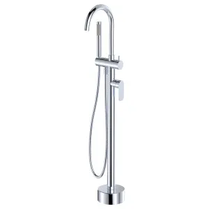 Empire Slim Floor Mounted Bath Mixer with Hand Shower, Chrome by Fienza, a Bathroom Taps & Mixers for sale on Style Sourcebook