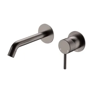 Axle Wall Basin/Bath Mixer Set, Round Plates, 160mm Outlet, Gun Metal by Fienza, a Bathroom Taps & Mixers for sale on Style Sourcebook