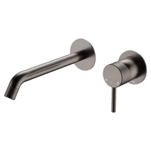 Axle Wall Basin/Bath Mixer Set, Round Plates, 200mm Outlet, Gun Metal by Fienza, a Bathroom Taps & Mixers for sale on Style Sourcebook