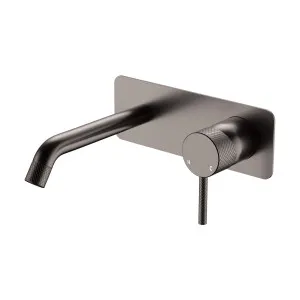 Axle Wall Basin/Bath Mixer Set, Rectangular Plate, 160mm Outlet, Gun Metal by Fienza, a Bathroom Taps & Mixers for sale on Style Sourcebook