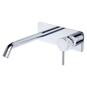 Axle Wall Basin/Bath Mixer Set, Rectangular Plate, 200mm Outlet, Chrome by Fienza, a Bathroom Taps & Mixers for sale on Style Sourcebook