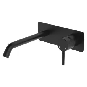 Axle Wall Basin/Bath Mixer Set, Rectangular Plate, 200mm Outlet, Matte Black by Fienza, a Bathroom Taps & Mixers for sale on Style Sourcebook