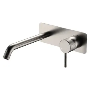 Axle Wall Basin/Bath Mixer Set, Rectangular Plate, 200mm Outlet, Brushed Nickel by Fienza, a Bathroom Taps & Mixers for sale on Style Sourcebook