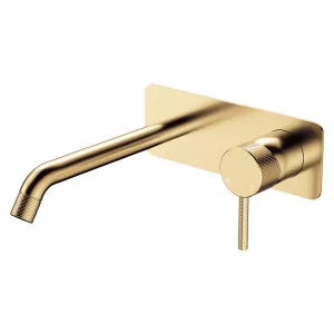 Axle Wall Basin/Bath Mixer Set, Rectangular Plate, 200mm Outlet, Urban Brass by Fienza, a Bathroom Taps & Mixers for sale on Style Sourcebook