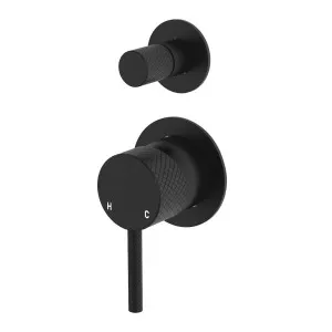 Axle Wall Diverter Mixer, Small Round Plates, Matte Black by Fienza, a Shower Heads & Mixers for sale on Style Sourcebook
