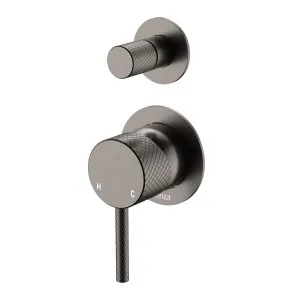 Axle Wall Diverter Mixer, Small Round Plates, Gun Metal by Fienza, a Shower Heads & Mixers for sale on Style Sourcebook