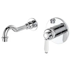 Eleanor Wall Basin/Bath Mixer Set, Chrome / Ceramic by Fienza, a Bathroom Taps & Mixers for sale on Style Sourcebook