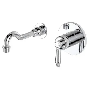 Eleanor Wall Basin/Bath Mixer Set, Chrome / Chrome by Fienza, a Bathroom Taps & Mixers for sale on Style Sourcebook
