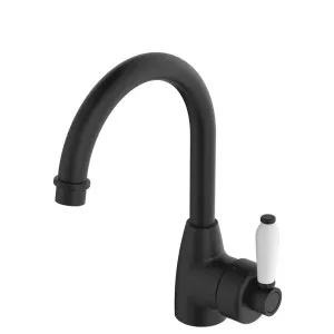 Eleanor Gooseneck Basin Mixer, Matte Black / Ceramic by Fienza, a Bathroom Taps & Mixers for sale on Style Sourcebook