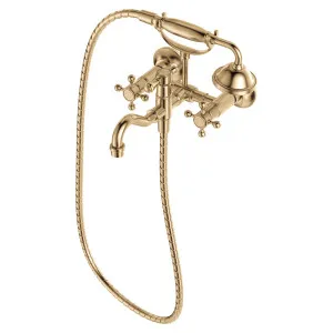 Lillian Exposed Bath Tap Set with Hand Shower, Urban Brass by Fienza, a Bathroom Taps & Mixers for sale on Style Sourcebook