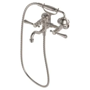 Lillian Lever Exposed Bath Tap Set with Hand Shower, Brushed Nickel by Fienza, a Bathroom Taps & Mixers for sale on Style Sourcebook