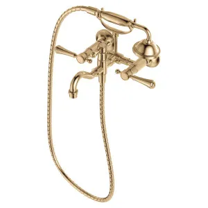 Lillian Lever Exposed Bath Tap Set with Hand Shower, Urban Brass by Fienza, a Bathroom Taps & Mixers for sale on Style Sourcebook