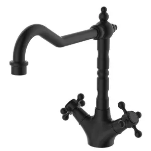 Lillian Shepherds Crook Sink Mixer, Matte Black by Fienza, a Kitchen Taps & Mixers for sale on Style Sourcebook