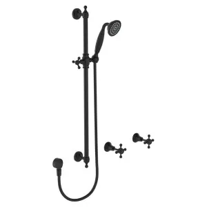 Lillian Rail Shower Set, Matte Black by Fienza, a Shower Heads & Mixers for sale on Style Sourcebook