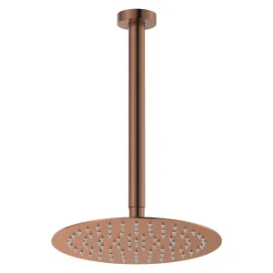 Kaya Ceiling Shower 250mm Head, 350mm Drop, Brushed Copper by Fienza, a Shower Heads & Mixers for sale on Style Sourcebook