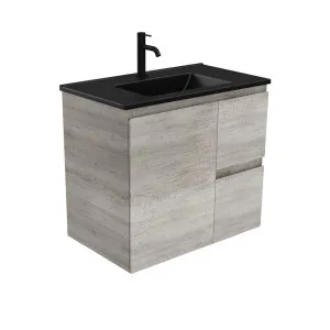 Dolce Matte Black Edge Industrial 750 Wall-Hung Vanity by Fienza, a Vanities for sale on Style Sourcebook