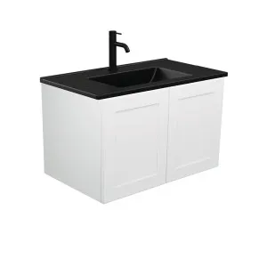 Dolce Matte Black Mila 750 Wall-Hung Vanity, Left Drawer by Fienza, a Vanities for sale on Style Sourcebook