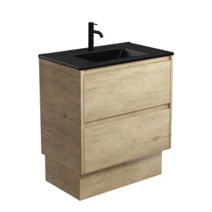 Dolce Matte Black Amato 750 Scandi Oak Vanity On Kick by Fienza, a Vanities for sale on Style Sourcebook