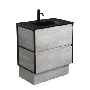 Dolce Matte Black Amato 750 Industrial Vanity On Kick, Matte Black Frames by Fienza, a Vanities for sale on Style Sourcebook