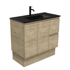 Dolce Matte Black Edge Scandi Oak 900 Vanity On Kickboard by Fienza, a Vanities for sale on Style Sourcebook