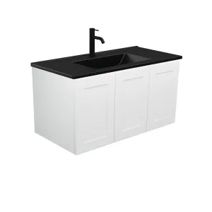 Dolce Matte Black Mila 900 Wall-Hung Vanity, Left Drawer by Fienza, a Vanities for sale on Style Sourcebook