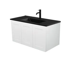 Dolce Matte Black Mila 900 Wall-Hung Vanity, Right Drawer by Fienza, a Vanities for sale on Style Sourcebook