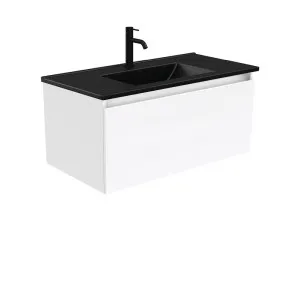 Dolce Matte Black Manu 900 Wall-Hung Vanity by Fienza, a Vanities for sale on Style Sourcebook