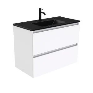 Dolce Matte Black Quest 900 Wall-Hung Vanity by Fienza, a Vanities for sale on Style Sourcebook
