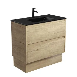Dolce Matte Black Amato 900 Scandi Oak Vanity On Kick by Fienza, a Vanities for sale on Style Sourcebook
