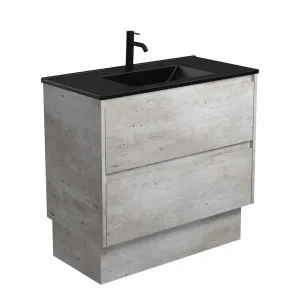 Dolce Matte Black Amato 900 Industrial Vanity On Kick by Fienza, a Vanities for sale on Style Sourcebook
