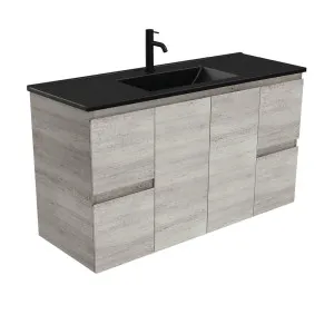 Dolce Matte Black Edge Industrial 1200 Wall-Hung Vanity by Fienza, a Vanities for sale on Style Sourcebook
