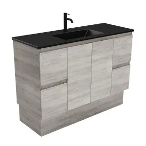 Dolce Matte Black Edge Industrial 1200 Vanity On Kickboard by Fienza, a Vanities for sale on Style Sourcebook