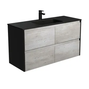 Montana Amato 1200 Industrial Wall-Hung Vanity, Satin Black Panels by Fienza, a Vanities for sale on Style Sourcebook