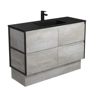 Montana Amato 1200 Industrial Vanity On Kick, Matte Black Frames by Fienza, a Vanities for sale on Style Sourcebook