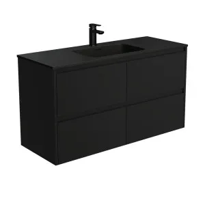Montana Amato 1200 Satin Black Wall-Hung Vanity by Fienza, a Vanities for sale on Style Sourcebook