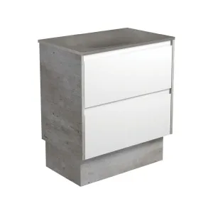 Satori Amato 750 Satin White Vanity On Kick, Industrial Panels by Fienza, a Vanities for sale on Style Sourcebook