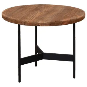 Rangeview 52cm Reclaimed Pine Round Side Table, Natural by null, a Side Table for sale on Style Sourcebook