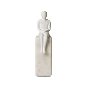 Banswara Sitting Man Bookend White by Horgans, a Decorative Accessories for sale on Style Sourcebook