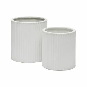 Cayman Planter Set Duo White by Horgans, a Baskets, Pots & Window Boxes for sale on Style Sourcebook