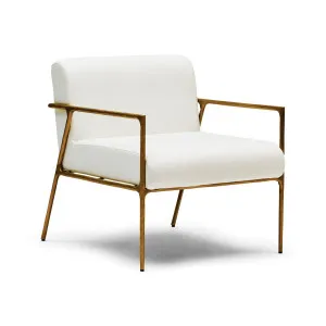 Mila Chair with Arms Powder White & Gold by Horgans, a Chairs for sale on Style Sourcebook