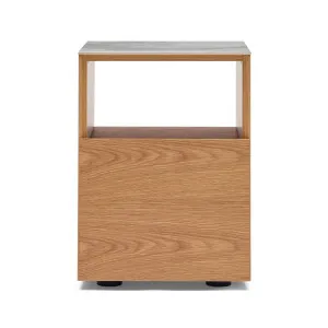 Tia Bedside Natural White Marble Ceramic by Horgans, a Bedside Tables for sale on Style Sourcebook