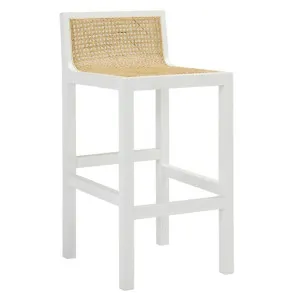 Zeta White & Rattan Counter Stool by null, a Bar Stools for sale on Style Sourcebook
