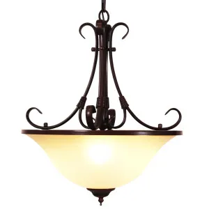 Oriel Lighting Gaston II 3 Light Single Pendant Bronze by Oriel Lighting, a Pendant Lighting for sale on Style Sourcebook